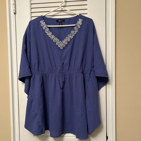 Style & Co Embellished V-Neck Tunic Top Women’s Size Large - Picture 3 of 8
